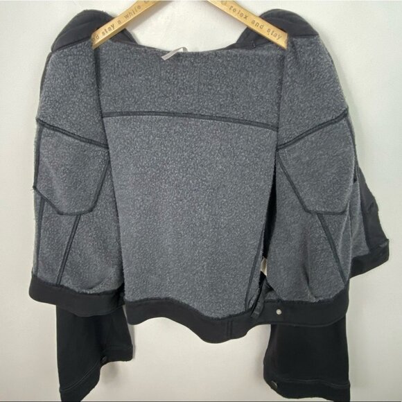 NWT Free People‎ Dreamers Charcoal Jacket Sweatshirt Size Small New With Tags S - Picture 13 of 15
